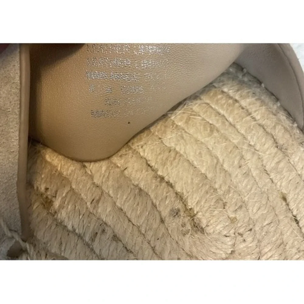 Tory Burch Bima Tan‎ Wedge Espadrille Ankle Strap Sandals Women 8 Spain Leather
